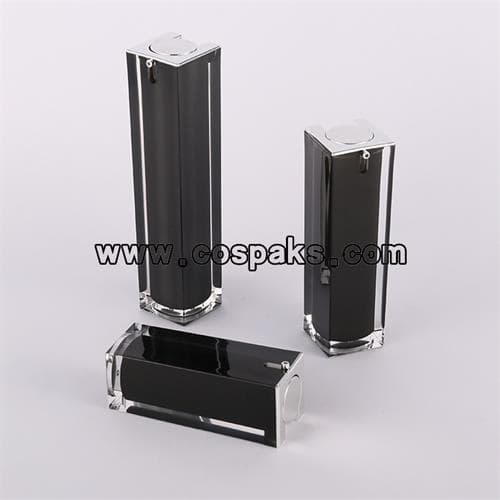Wholesale Square Cosmetic Airless Pump Serum Palstic Bottle